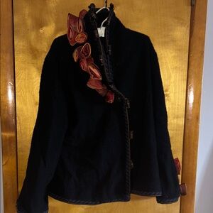 Black Jacket with floral Accents